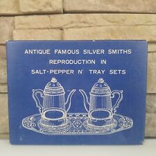 Made in Japan Antique Famous Silver Smiths ReproductionSalt-Pepper N' Tray Set