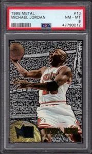 1995-96 Michael Jordan Fleer Metall Basketball Karte #13 bewertet PSA 8 (NM-MT) - Bild 1 von 2