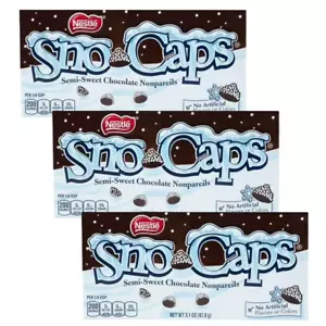 3 ea Sno Caps Cioccolato Semi-Dolce Senza Pari 3,1 oz Scatole Teatro SPEDIZIONE GRATUITA!! - Foto 1 di 4