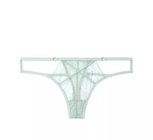  Victoria's Secret Very Sexy Strappy Lace Mesh Tanga String XL Hazy Mint Green - Bild 1 von 8