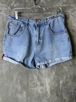 复古 Union Bay 短裤女式 11 牛仔高腰扣复古牛仔 Y2K — 第 1/4 张图片