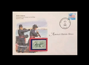 1990 CHARLESTON SC. AMERICAS PATRIOTIC HEROES ROBERT ANDERSON 4c STAMP FDC  - Picture 1 of 2