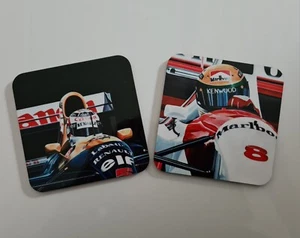 F1 Mansell / Senna 2 X Coffee drink coasters , Art - Picture 1 of 1