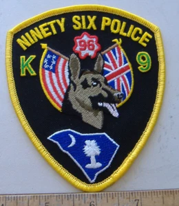 NINETY SIX POLICE SOUTH CAROLINA K-9 FABRIC PATCH - Picture 1 of 1