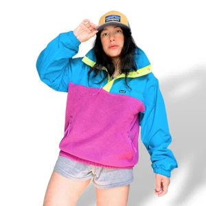 Marker vintage 90s made in Hong Kong colorblock oversized pullover jacket men M - Picture 1 of 6