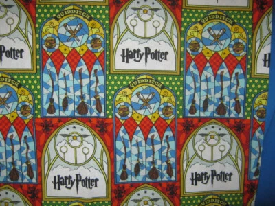 Harry Potter Stained Glass Fabric Cotton Quidditch, Snitch 1 1/2 Yard  x 44" - Image 1 of 3
