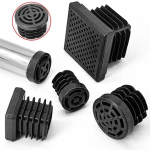 Square/Round End Caps Furniture Table Chair Feet Leg Protector Steel Pipe Plugs - Picture 1 of 32