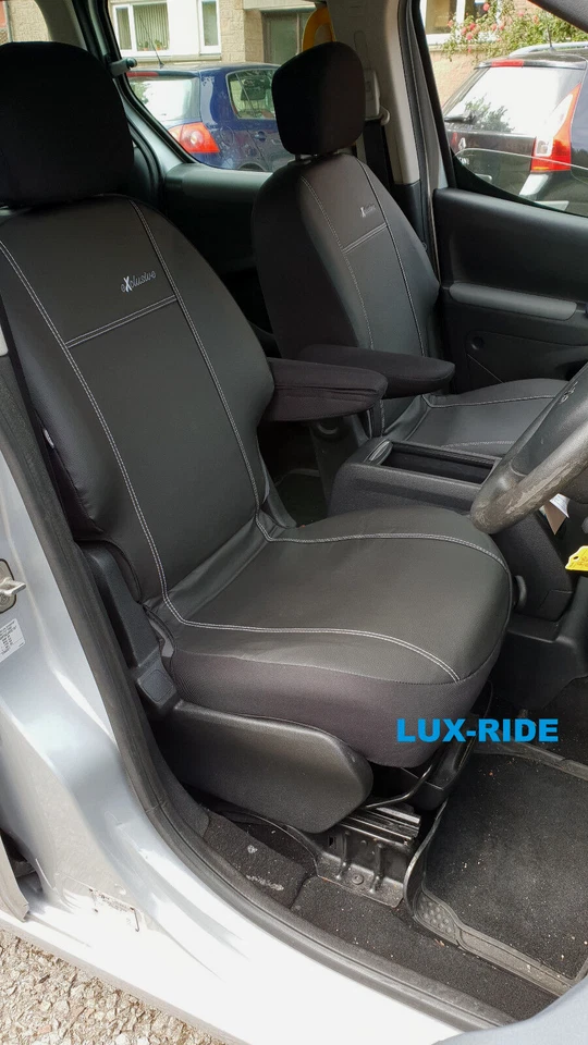 CUBIERTAS DE ASIENTO DELANTERAS PEUGEOT PARTNER TEPEE 2008-2018 CUERO ARTIFICIAL A MEDIDA Foto 1 de 4