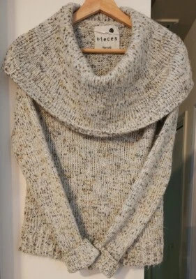 Pieces By Kensie Women's Knit Sweater Beige Sz XS Pullover Turtle Neck Foto 1 de 4