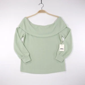 a.n.a a Women's Cowl Neck Long Sleeve Comfy Fleece Top Light Green Size XS - Picture 1 of 6