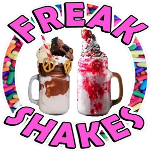 "CALCOMANÍA DE VINILO FREAK SHAKES BATIDO HELADO 18"" X 18" - Imagen 1 de 4