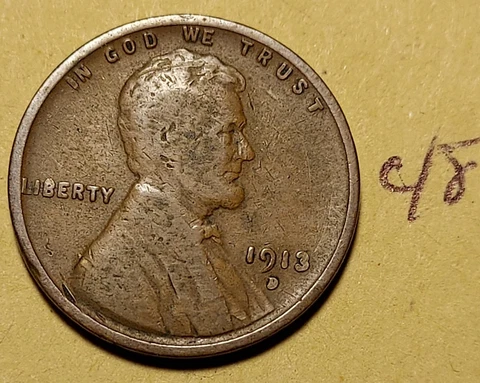 1913-D Lincoln Wheat Cent  Good  (FREE SHIPPING)  #48 Cover