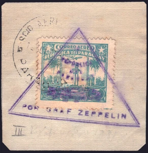 Paraguay - Zeppelin - Yv. A 42 - Fragmento marca Sieger 136 - Imagen 1 de 1