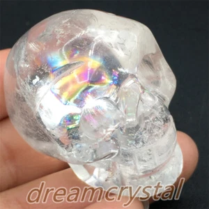 Calavera de cuarzo transparente natural tallada cristal de cuarzo calavera regalo de Reiki - Imagen 1 de 12