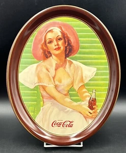VTG 1970s Coca Cola LIMITED EDITION Tray Bradshaw Crandall Redhead Girl Pink Hat - Picture 1 of 7