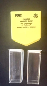 Grundy Center Holland IOWA Salt Pepper Shaker Farmers Bank Vintage Advertising - Picture 1 of 2