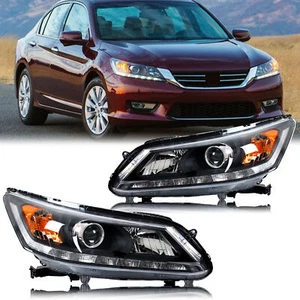 Par de faros delanteros halógenos deportivos para Honda Accord 2013-2015 sedán EX LX - Imagen 1 de 2