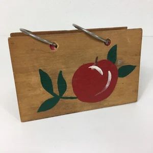VTG Catholic Womens Club Typed Index Card Favorite Recipes Wood Book Cookbook - Picture 1 of 12