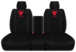 Designcovers 40-20-40 Fronts Fits 14-19 Tundra / Solid Black w WARRIOR SKULL - Picture 1 of 1