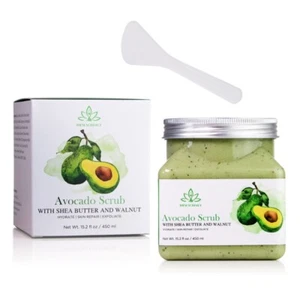 DERMACHOICE Avocado Salt Body Scrub with Shea Butter, Walnut & Vitamin E - Bild 1 von 9