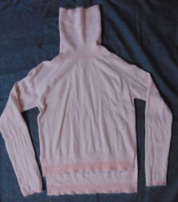 Derek Lam 10 Crosby Melocotón Claro 100% Cachemira Cuello Tortuga Dobladillo Alto Bajo Suéter P Foto 1 de 4