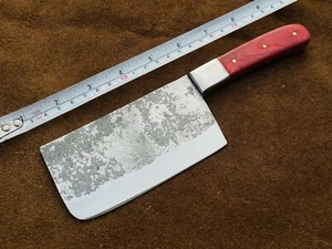 Custom Handmade Antiqued High Carbon Steel Chef Knife, Cleaver, Axe, Camping 117 - Picture 1 of 4