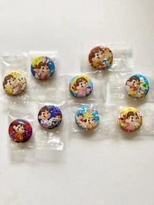 Lot of 9 Peko-chan Badges / Buttons Milky Fujiya Co. Ltd. - Made in Japan - Rare - Picture 1 of 11