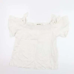 Whistles Womens White Linen Blend Blouse Size S - Picture 1 of 12