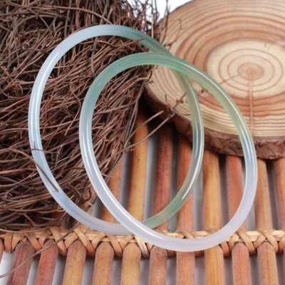 Brazalete Brazalete Raro Natural 54-61mm Paisaje Hielo Color Calcedonia Joyería Curar Foto 1 de 4