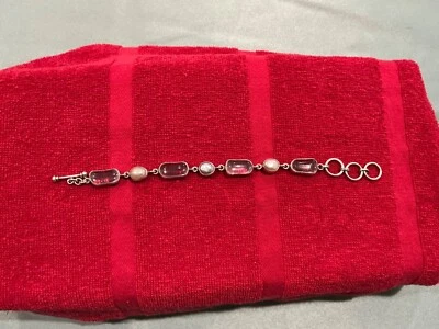 Браслет-застежка Starborn из чистого серебра с жемчугом и белым топазом и кристаллами звеньями - Изображение 1 из 4