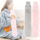 Color Removable 2 litre Hot Water Bottle With Cover Extra Long Knitted Faux Fur
