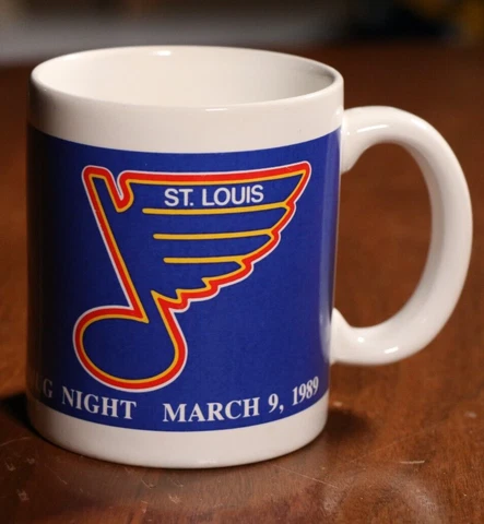 Vintage 80s St. Louis Blues Maxwell House Coffee Mug NHL Hockey Cup SGA 1989 Cover
