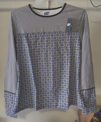 NUEVO CON ETIQUETAS Lands' End Mujer Manga Larga UPF50 Protector Anti erupciones Negro Azul Marino Talla XS-L $60 4C684 Foto 1 de 2