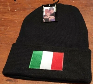 Italian Flag Winter Cotton Hat Italian Flag Skull Knit Hat  - Picture 1 of 8