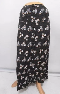 Falda Larga Rayón Free People Juniors 5 Boho Floral Línea A Botón Frontal - Imagen 1 de 4
