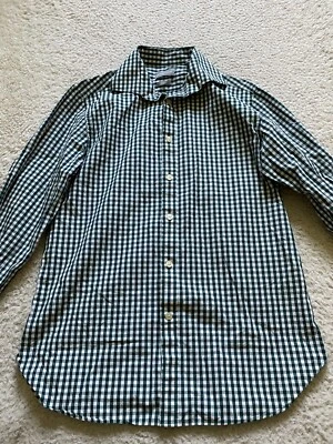 Camisa Michael Kors Hombre Ajustada A Cuadros Manga Larga Abotonada Verde Talla M 15 32/33 Foto 1 de 4