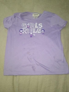 Munki Munki Peanuts Kids Purple Short Sleeve Shirt "Girl's Rule" Size Large - Picture 1 of 5