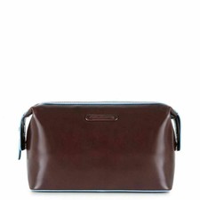 Piquadro Blue Square Necessaire da viaggio, beauty pochette pelle mogano BY3851B