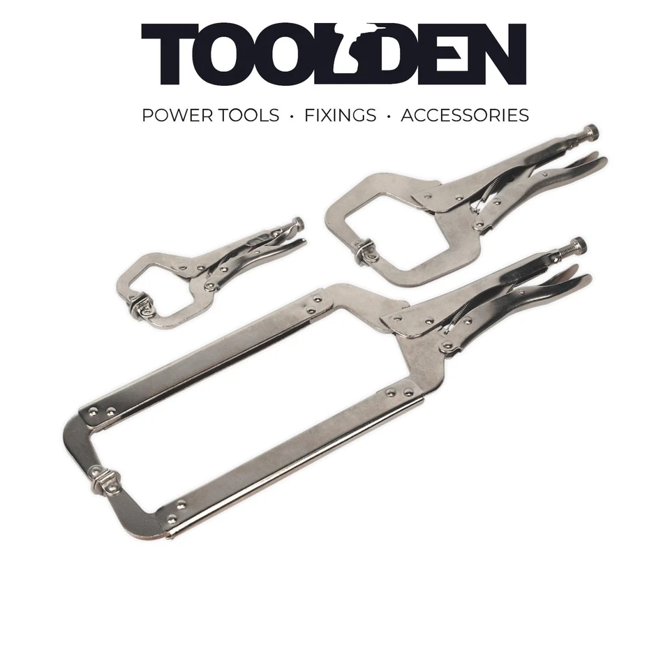 Sealey AK66 Locking C Clamp Set 3pc