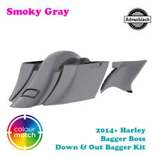 Smoky Gray Bagger Boss Down & Out Kit for 14+ Harley Street FLHX
