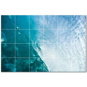 Waves Ceramic Tile Wall Mural PT501159. 25.5" W x 17" H (24) 4.25 tiles - Picture 1 of 1