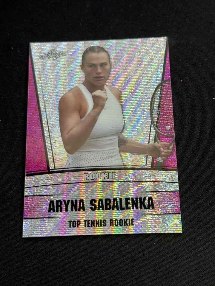 Tarjeta de novato de tenis Aryna Sabalenka 2023 hoja de metal rosa/10 RC Foto 1 de 2