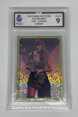 Taylor Swift Panini Pop Stars 2025 MGC Graded 9 Sticker Collection 43 Music - Image 1 of 2