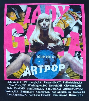 Lady Gaga ARTPOP 2014 Concert T-Shirt Adult Sz L Tour Dates 2-Sided Graphic - Image 1 of 4