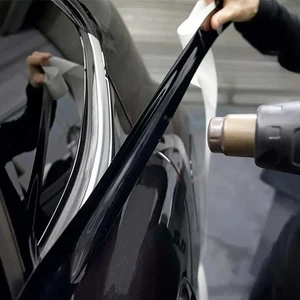 Gloss Black Wraping Blackout Band Car Chrome Delete 20mm x10M Door Pillars Sills - Picture 1 of 11