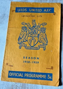 1958 Leeds United v Leicester City Programa de Fútbol 2da División - Imagen 1 de 9