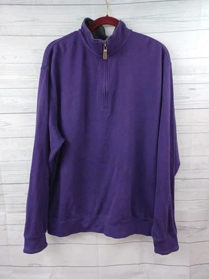 Suéter Pullover Orvis Para Hombres 1/4 Cremallera Talla XL Púrpura Manga Larga Algodón Pima Foto 1 de 4