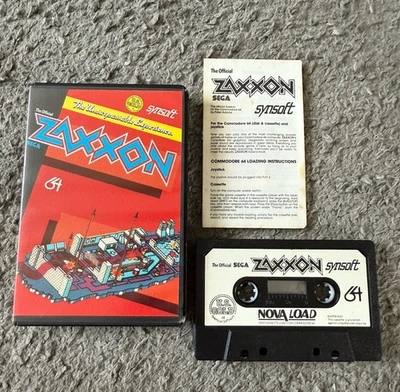 Commodore 64 - Zaxxon - Synsoft/US Gold - Original Clam Case - tested vgc  - Image 1 of 4