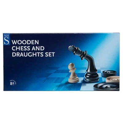 Wooden Chess and Draughts Set For Ages 8+ 192.0 x 385.0 x 50.0 mm - Image 1 of 4