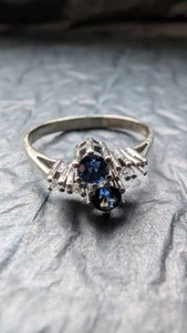 Ring Weißgold Saphir Diamanten Brilliant Größe 56 57 Gold Antik 333 Schmuck  - Bild 1 von 11